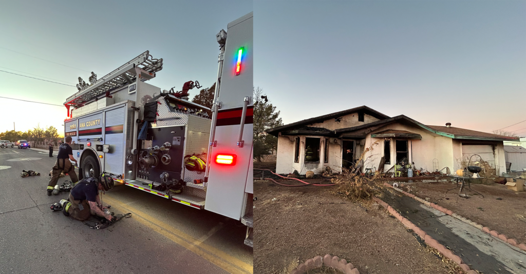 Incendio en Vivienda en Tortugas: Bomberos de Doña Ana Combaten el Fuego sin Heridos