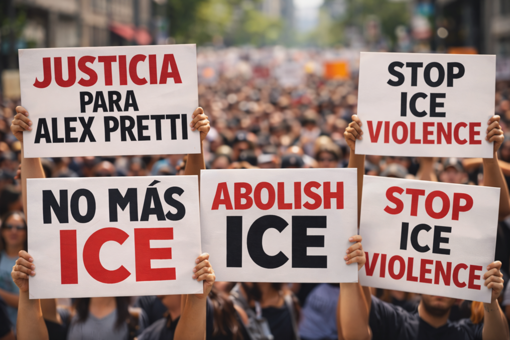 Decenas protestan en Watsonville por muerte de Alex Pretti y políticas migratorias