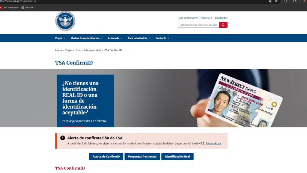 ¡Atención Viajantes! La TSA Iniciará Cobros de $45 Sin REAL ID a Partir de Febrero