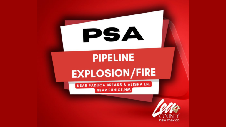 Registran explosión e incendio en tubería de gas cerca de Eunice en el Condado de Lea