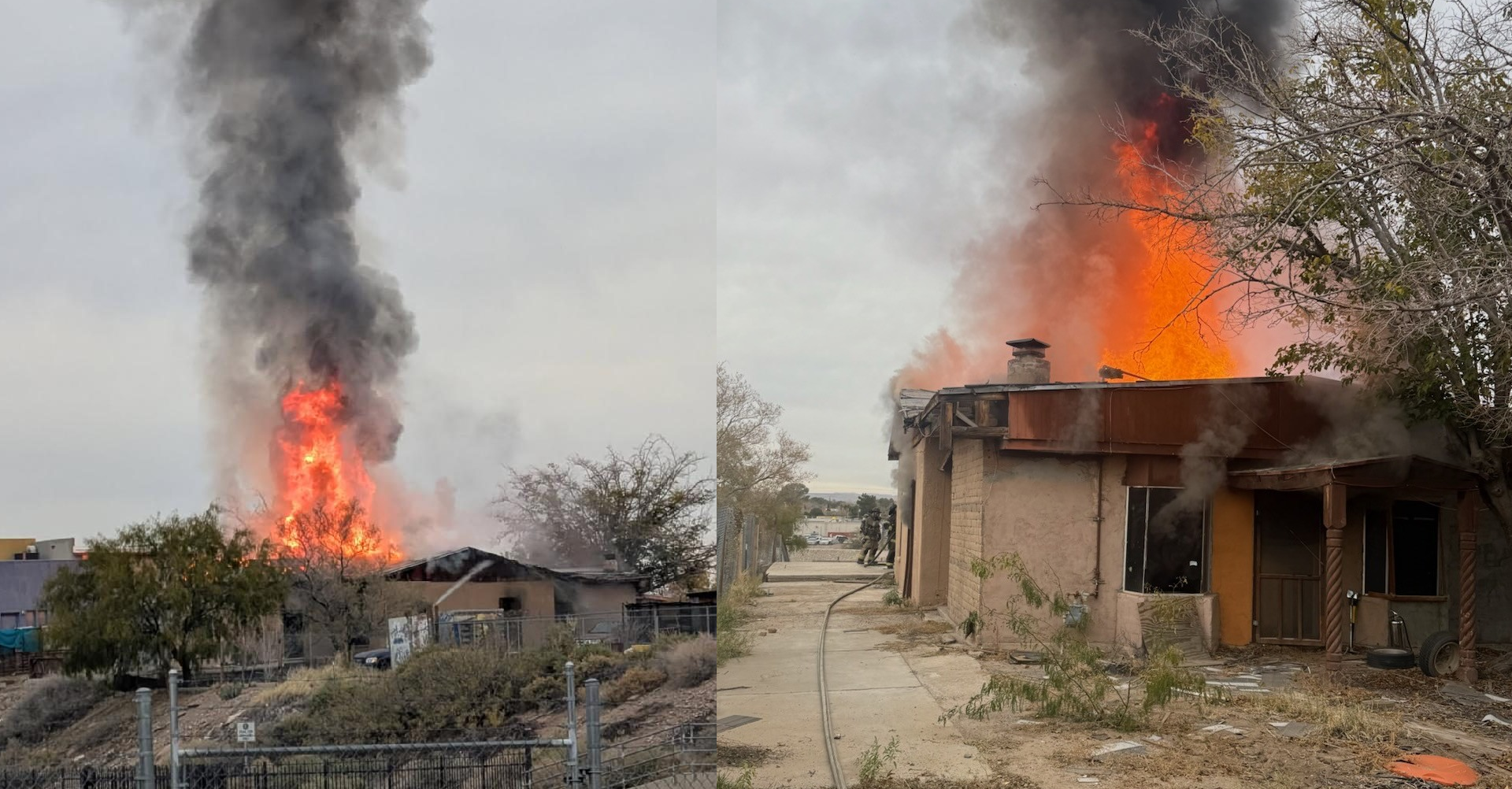 Bomberos de Las Cruces Controlan Incendio en Vivienda Desocupada