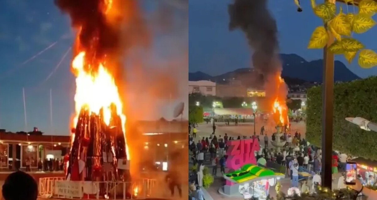 Incendio del Árbol de Navidad Monumental en Michoacán: Protesta por Asesinato de Mujer