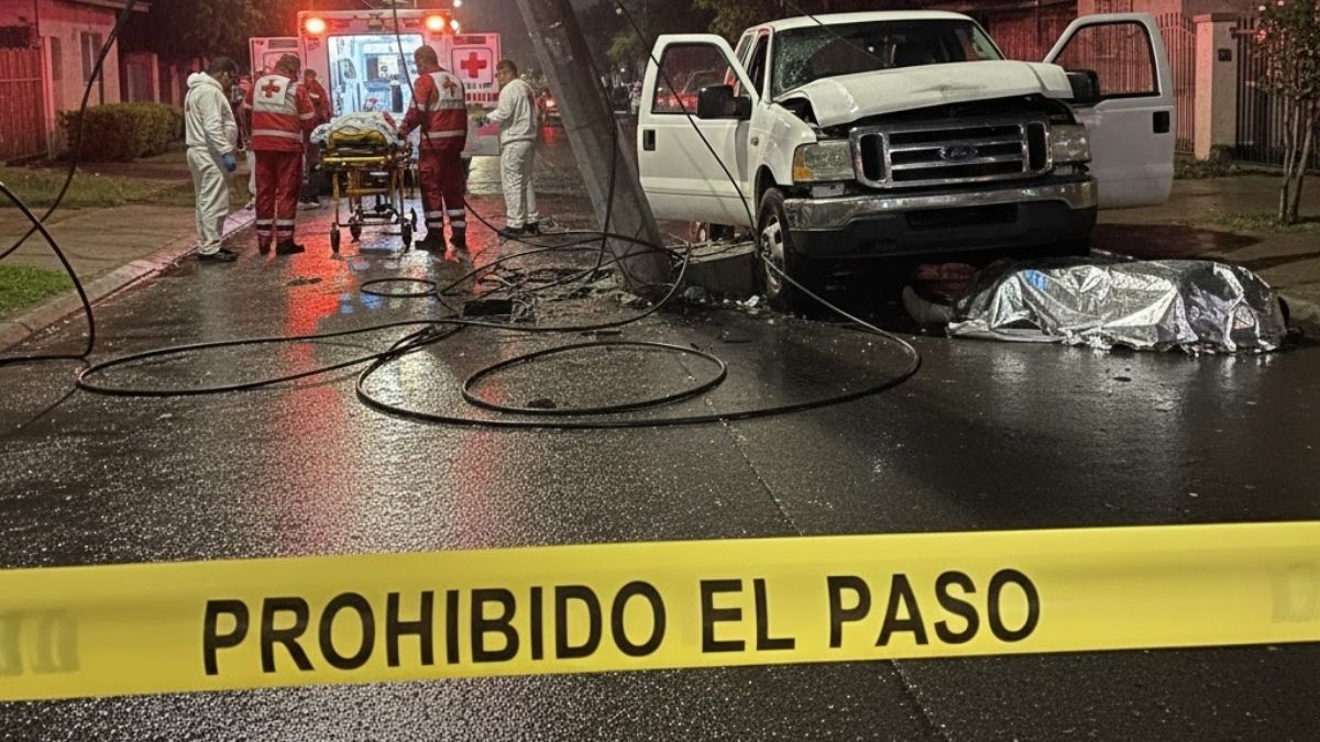 Trágico accidente: Hombre choca con poste y muere al intentar ayudar a su esposa en Santa Bárbara