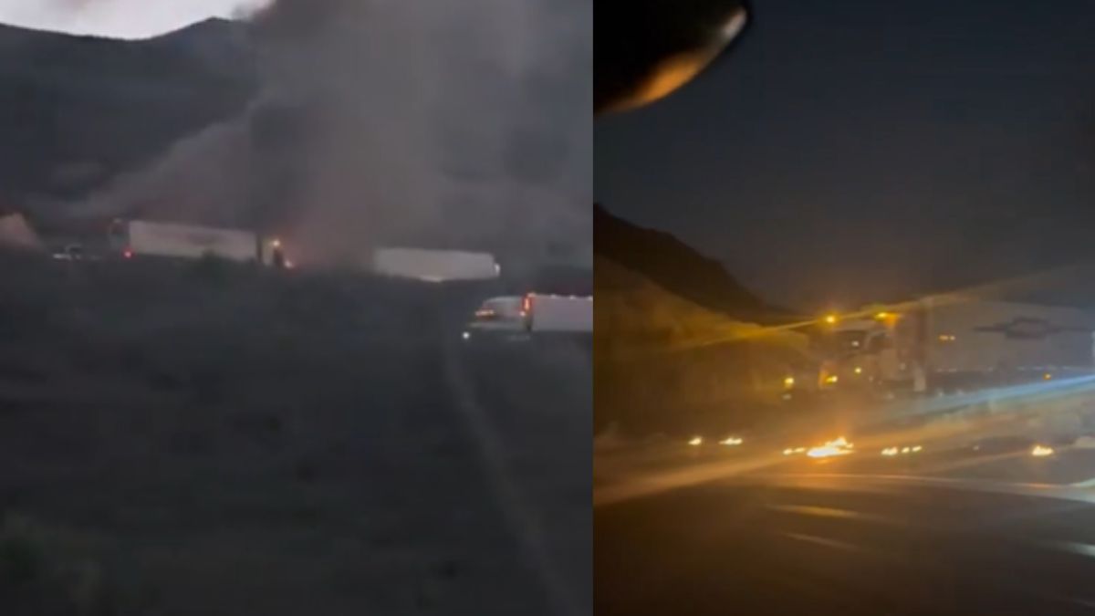 Cierre de la Autopista Monterrey-Saltillo por Accidente de Tráiler y Vehículo Incendiado